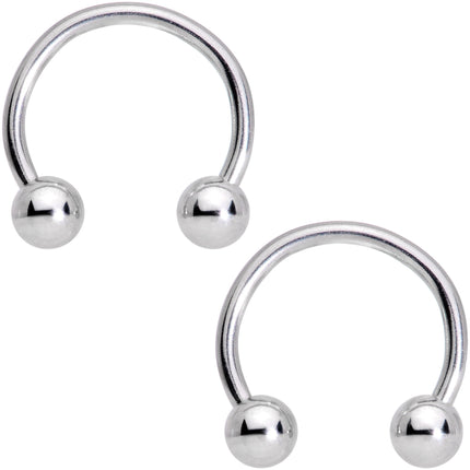 14G 13mm Outer Space Aliens Horseshoe Nipple Ring Set