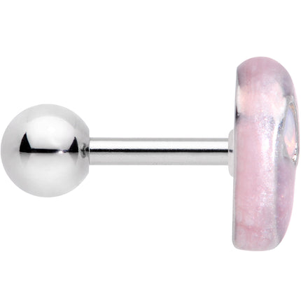 16G 1/4 White Synthetic Opal Alien Tragus Cartilage Earring