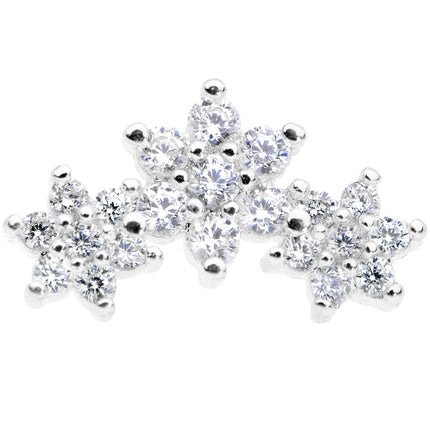 16G 5/16 Clear CZ Flowers Cartilage Tragus Earring