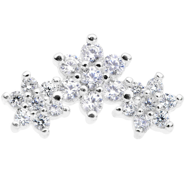16G 5/16 Clear CZ Flowers Cartilage Tragus Earring