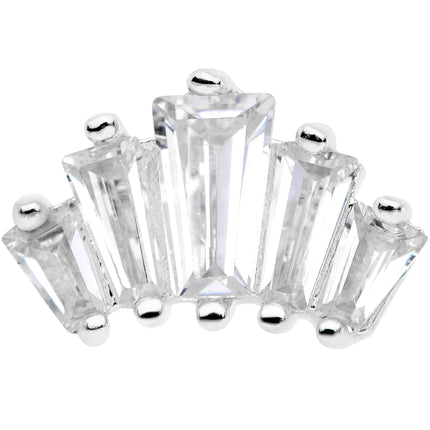 18G 5/16 Clear CZ Crown Cartilage Tragus Earring
