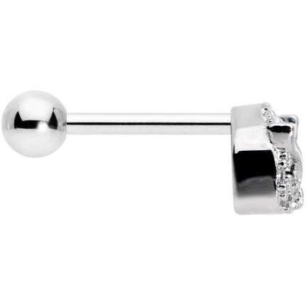 18G 5/16 Clear CZ Gem Wise Owl Cartilage Tragus Earring