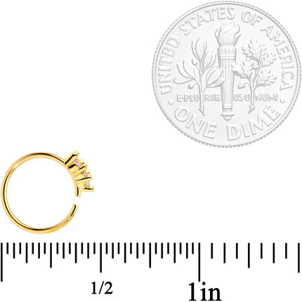 20G 5/16 Clear CZ Gem Gold Tone Arrowhead Seamless Circular Ring
