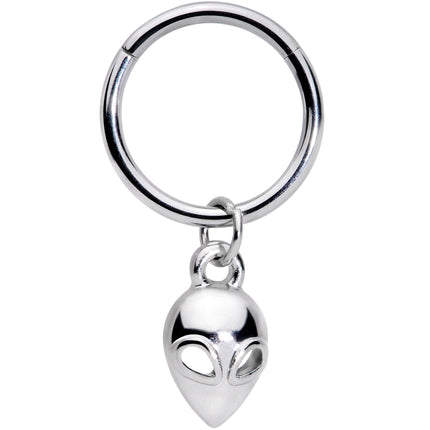 16G 3/8 Open Eyed Alien Invader Dangle Hinged Segment Ring