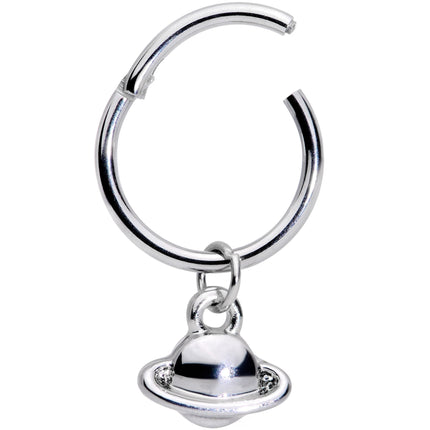 16G 3/8 Ringed Planet Saturn Dangle Hinged Segment Ring