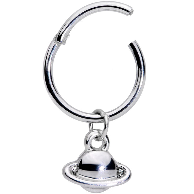 16G 3/8 Ringed Planet Saturn Dangle Hinged Segment Ring