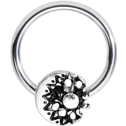 16G 3/8 Moon Cradling the Sun BCR Captive Ring