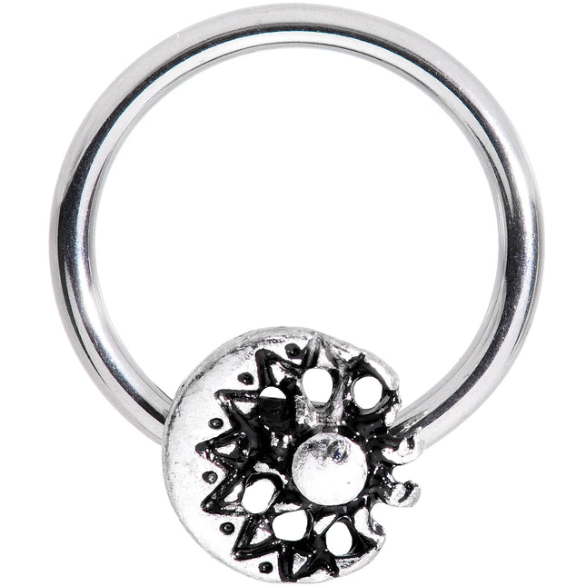 16G 3/8 Moon Cradling the Sun BCR Captive Ring