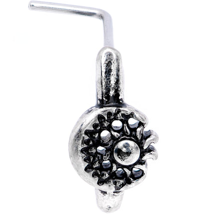 20G Celestial Sun and Moon Faux Hoop L Shaped Nose Ring