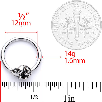 14G 5/8 Elephant BCR Captive Nipple Ring Set