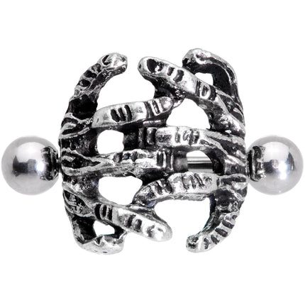 16G 7/16 Scary Halloween Skeleton Hands Cartilage Cuff