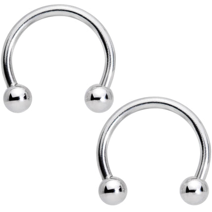 14G 9/16 1/2 Aqua Gem Flower Horseshoe Barbell Nipple Ring Set