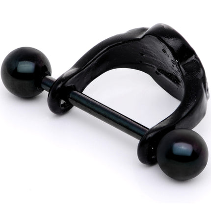 16G 1/2 Faux Turquoise Black Flower Cartilage Cuff