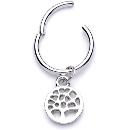 16G 3/8 Tree of Life Dangle Hinged Segment Ring