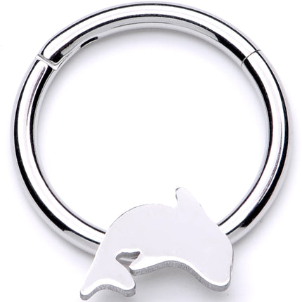16G 3/8 Leaping Dolphin Hinged Segment Ring