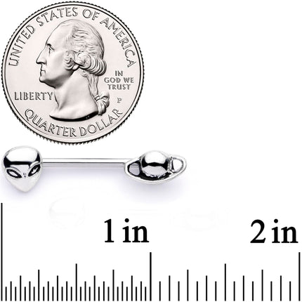 14G 9/16 Space Aliens from Planet Saturn Barbell Nipple Ring Set