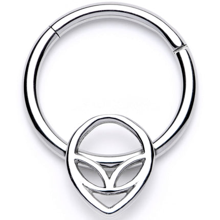 16G 3/8 Happy Smiling Alien Hinged Segment Ring