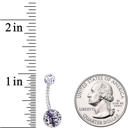 Clearly Coiled Black Glitter Explosion Twisted Belly Ring