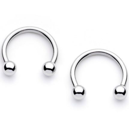 14G 9/16 1/2 Winter Penguins Horseshoe Barbell Nipple Ring Set