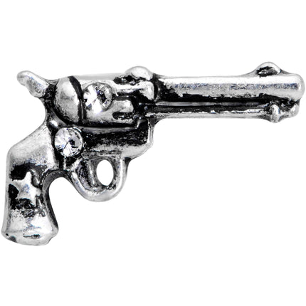 16G 1/4 Clear Gem Rockin' Revolver Gun Cartilage Tragus Earring