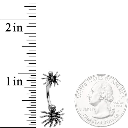 Creepy Crawly Spider Critters Double Mount Belly Ring