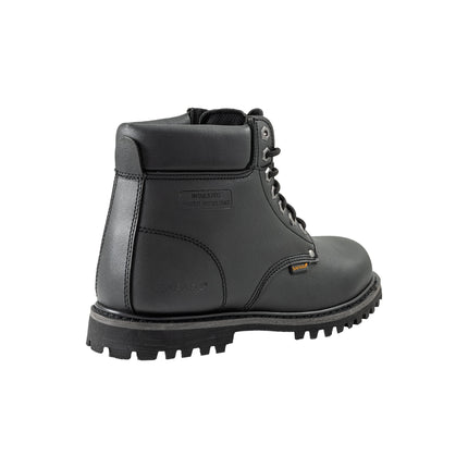 Safara Premium Black Leather 6" Water Resistant Work Boots [R6612]