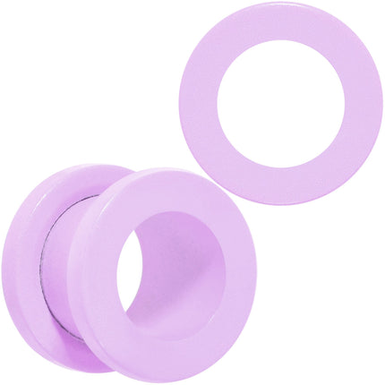 Sweet Pastel Purple Screw Fit Tunnel Plug Set 16G to 19mm