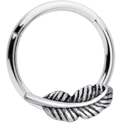 16G 3/8 Southwestern Feather Hinged Segment Ring