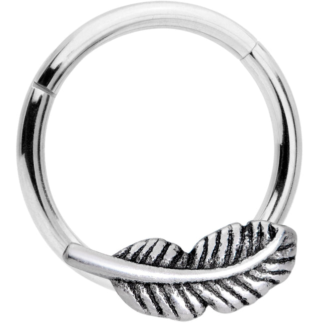 16G 3/8 Southwestern Feather Hinged Segment Ring