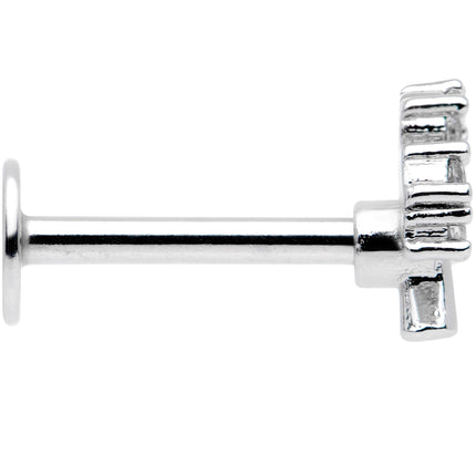 16G 5/16 Clear CZ Gem Tree of Life Labret Monroe Tragus