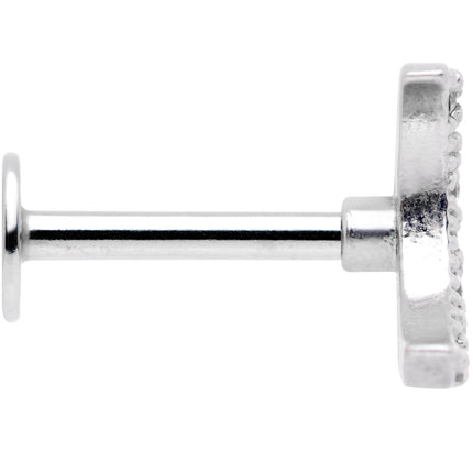 16G 5/16 Clear CZ Gem Crescent Moon Labret Monroe Tragus