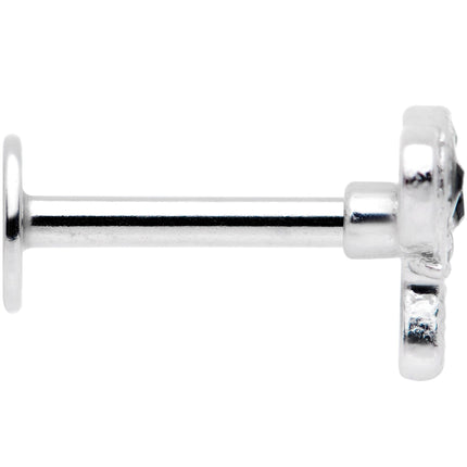 16G 5/16 CZ Gem Black Eye Elephant Labret Monroe Tragus