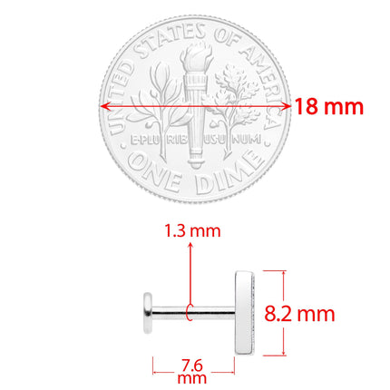 16G 5/16 Clear Black CZ Bar Internally Threaded Labret Set of 3