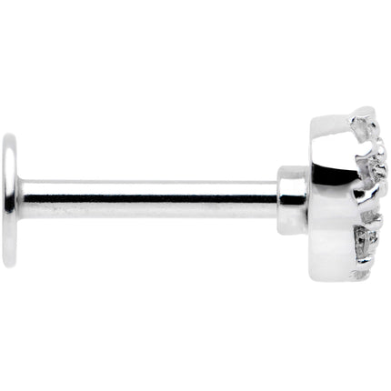 16G 5/16 Clear CZ Gem Angels Wing Labret Monroe Tragus