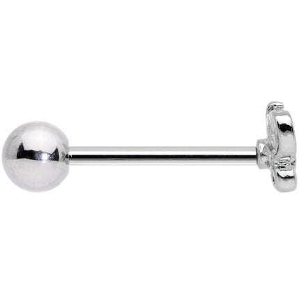 Clear Gem Loopy Openwork Butterfly Barbell Tongue Ring