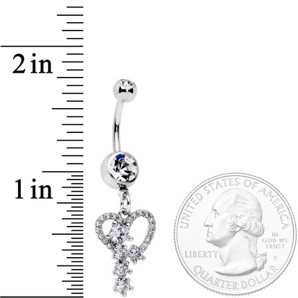 Clear CZ Gem Heart of a Star Dangle Belly Ring