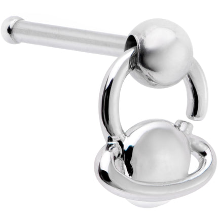 20G 1/4 Ring of Saturn Dangle Nose Bone