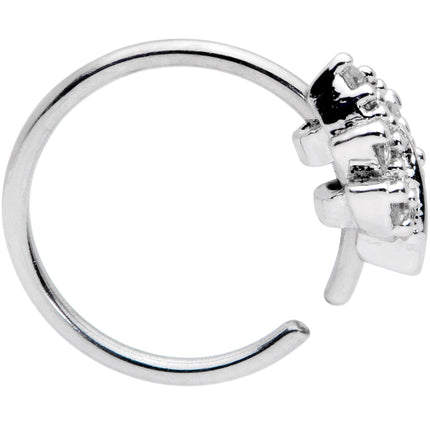 20G 5/16 Clear CZ Gem Maple Leaf Nose Hoop
