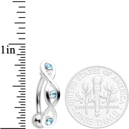 Aqua Gem Fashionably Twisted Reversible Belly Ring
