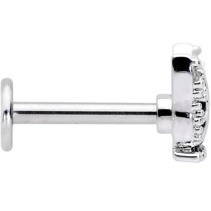 16G 5/16 Clear CZ Gem Bulldog Labret Monroe Tragus