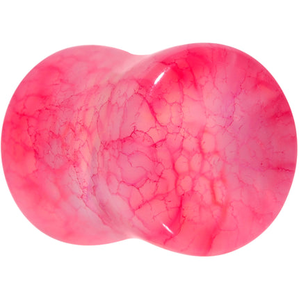 Red Agate Stone Saddle Plug Set Available in Sizes 0G to 25mm