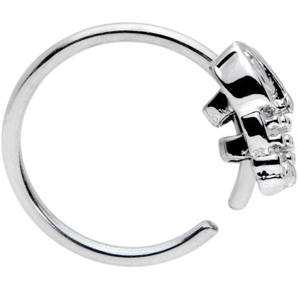 20G 5/16 Clear CZ Gem All About Owl Nose Hoop