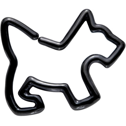 16G 5/16 Black PVD Sweet Scotty Dog Closure Ring