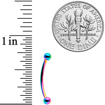 16G 9/16 Rainbow Curved Barbell
