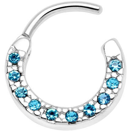 16G 5/16 Aqua Gem Paved Cartilage Clicker