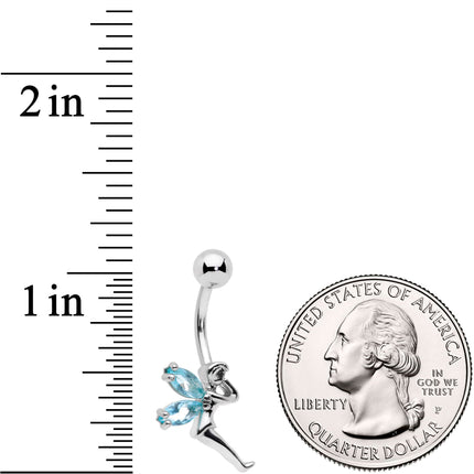 Clear Blue Gem Water Fairy Belly Ring Set of 3