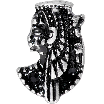 16G 1/4 Black Gem Egypt Cleopatra Anubis Cartilage Tragus Earring