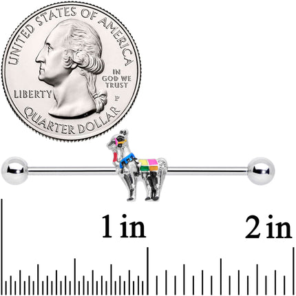 14G Colorful Drama Llama Industrial Barbell 38mm