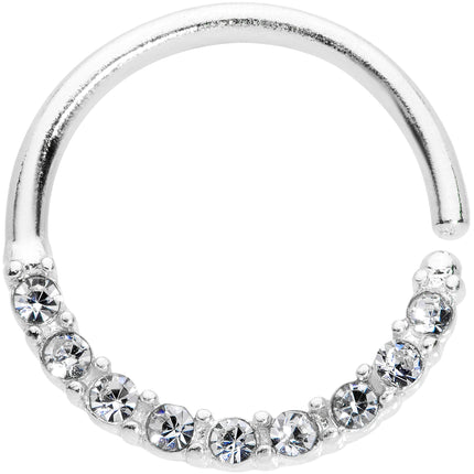 16G 3/8 Clear Gem Simple Elegance Seamless Circular Ring