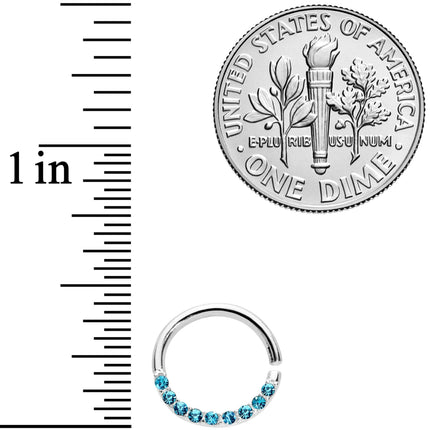 16G 5/16 Blue Gem Simple Elegance Seamless Circular Ring